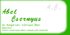 abel csernyus business card