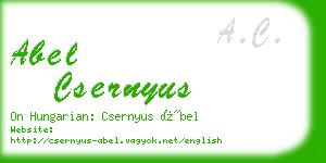 abel csernyus business card